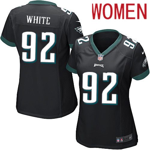 Women Philadelphia Eagles #92 Reggie White Nike Black Game NFL Jersey